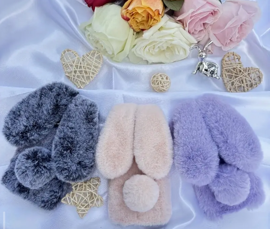 Sevimli ve Şık Peluş Tavşan Telefon Kılıfı – Yumuşacık, Koruyucu ve Estetik Tasarım