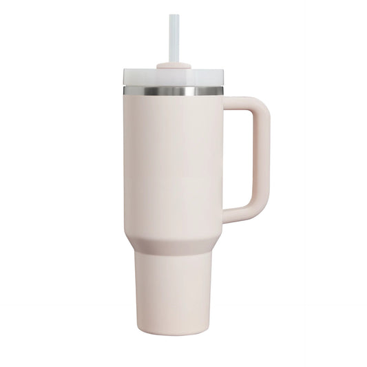 40 Oz Çift Katmanlı Paslanmaz Çelik Termos Bardak - Kulp ve Pipetli