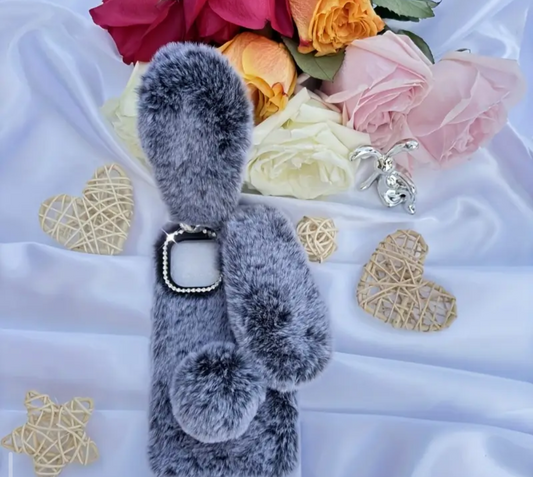 Sevimli ve Şık Peluş Tavşan Telefon Kılıfı – Yumuşacık, Koruyucu ve Estetik Tasarım